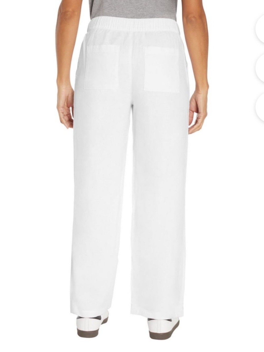 GAP White Elastic Waist Wide-Leg Pants - Picture 2 of 5
